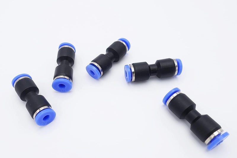IVLPHA Push to Connect Fitting 1/8" Tube OD, Pneumatic Air Water Straight Union Two Way Connector/Coupler (Pack of 5) - Image 1